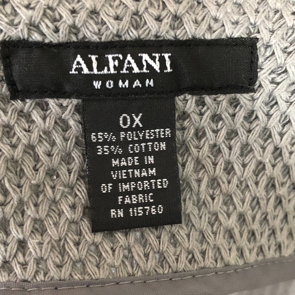 Alfani Womens Moto Jacket Plus Size 0X Gray Zip - Picture 6 of 6
